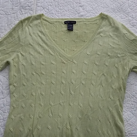NY&Co Light Green V-Neck Sweater-large - Picture 3 of 8